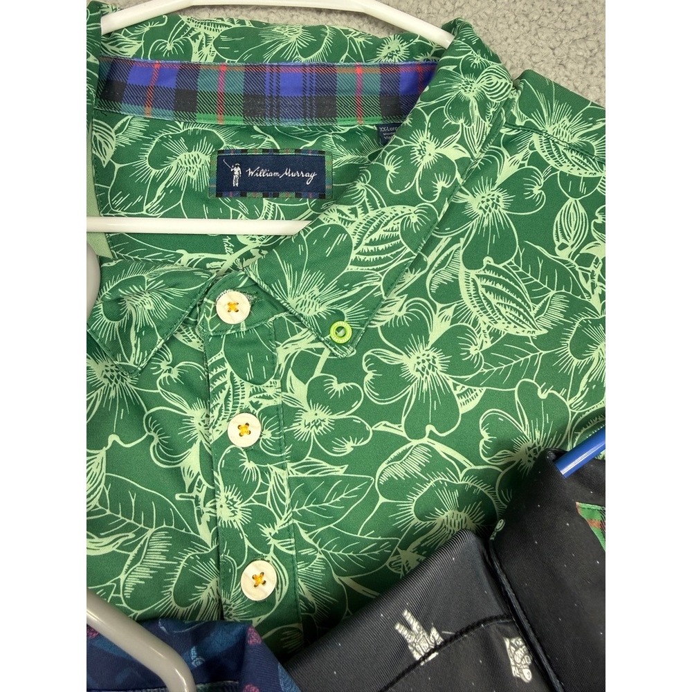 William Murray Lot of Three Golf Polo Mens XX-Large Green Floral Shirt Button Up - Picture 4 of 16
